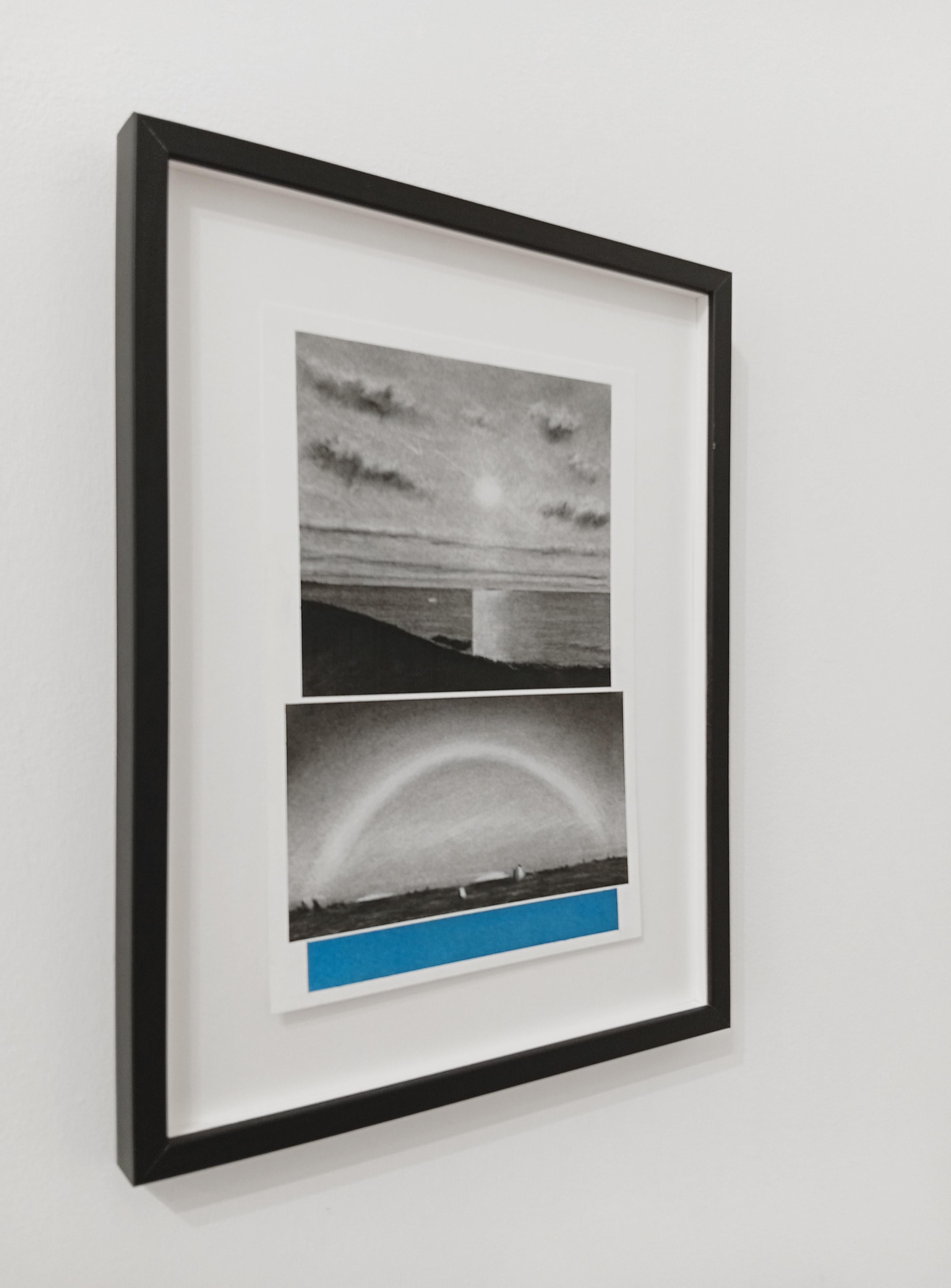 Meer und Himmel, Original Kohle- und Pastellzeichnung, Heller Horizont, Minimalistisch im Angebot 1