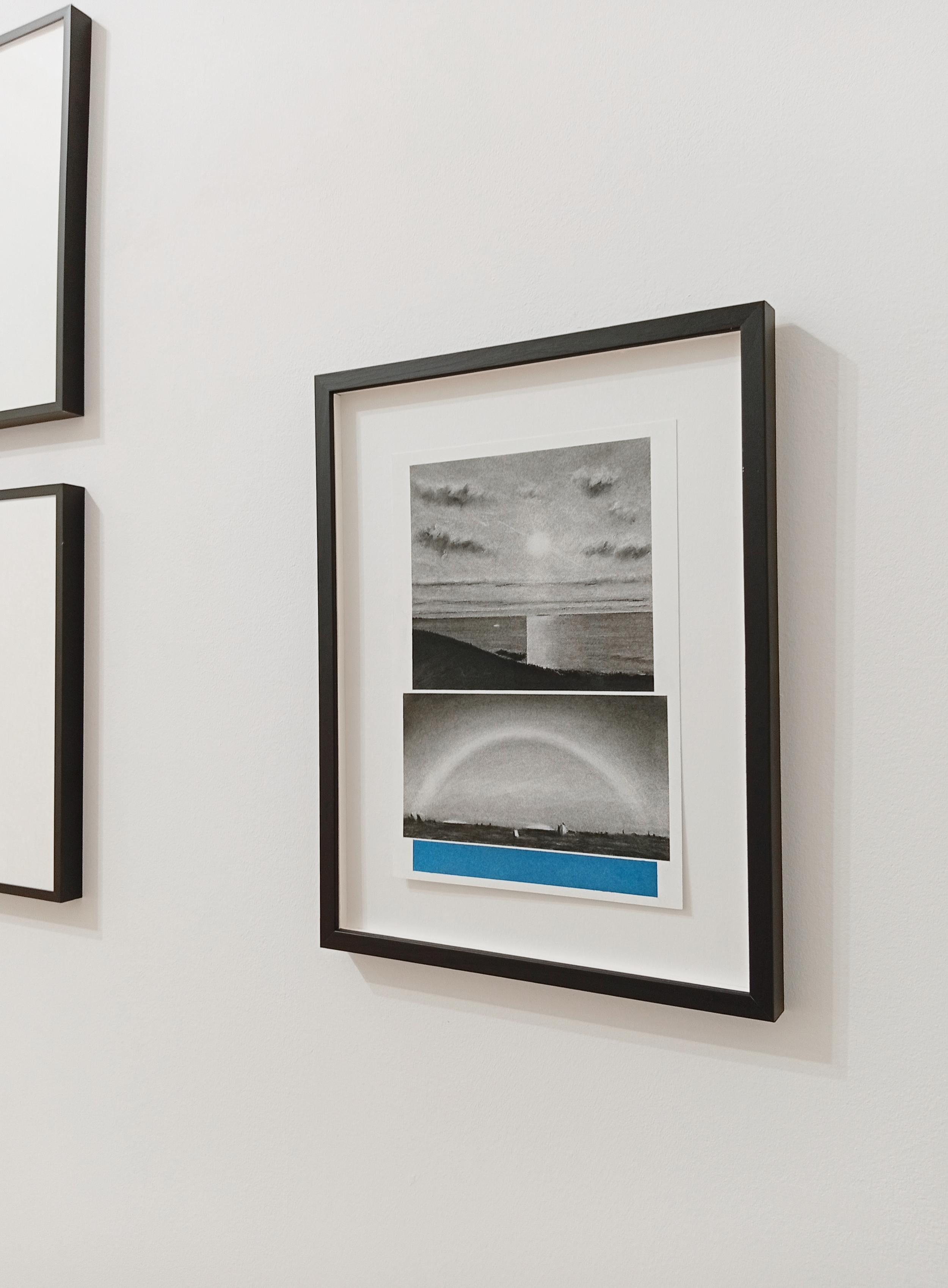 Meer und Himmel, Original Kohle- und Pastellzeichnung, Heller Horizont, Minimalistisch im Angebot 4