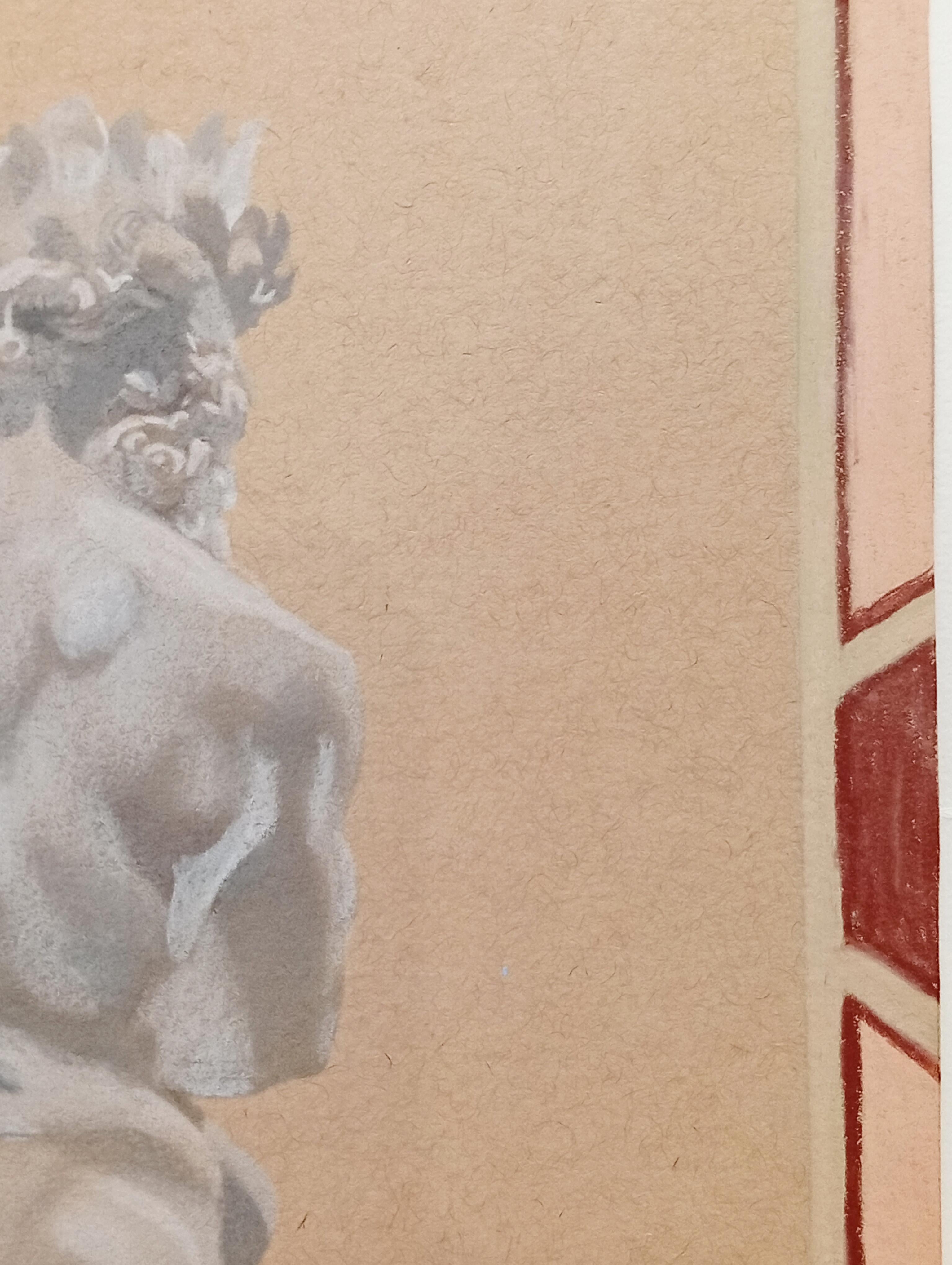 Inspired by Bernini’s Sculpture “The Rape of Proserpine”, Original Drawing For Sale 1