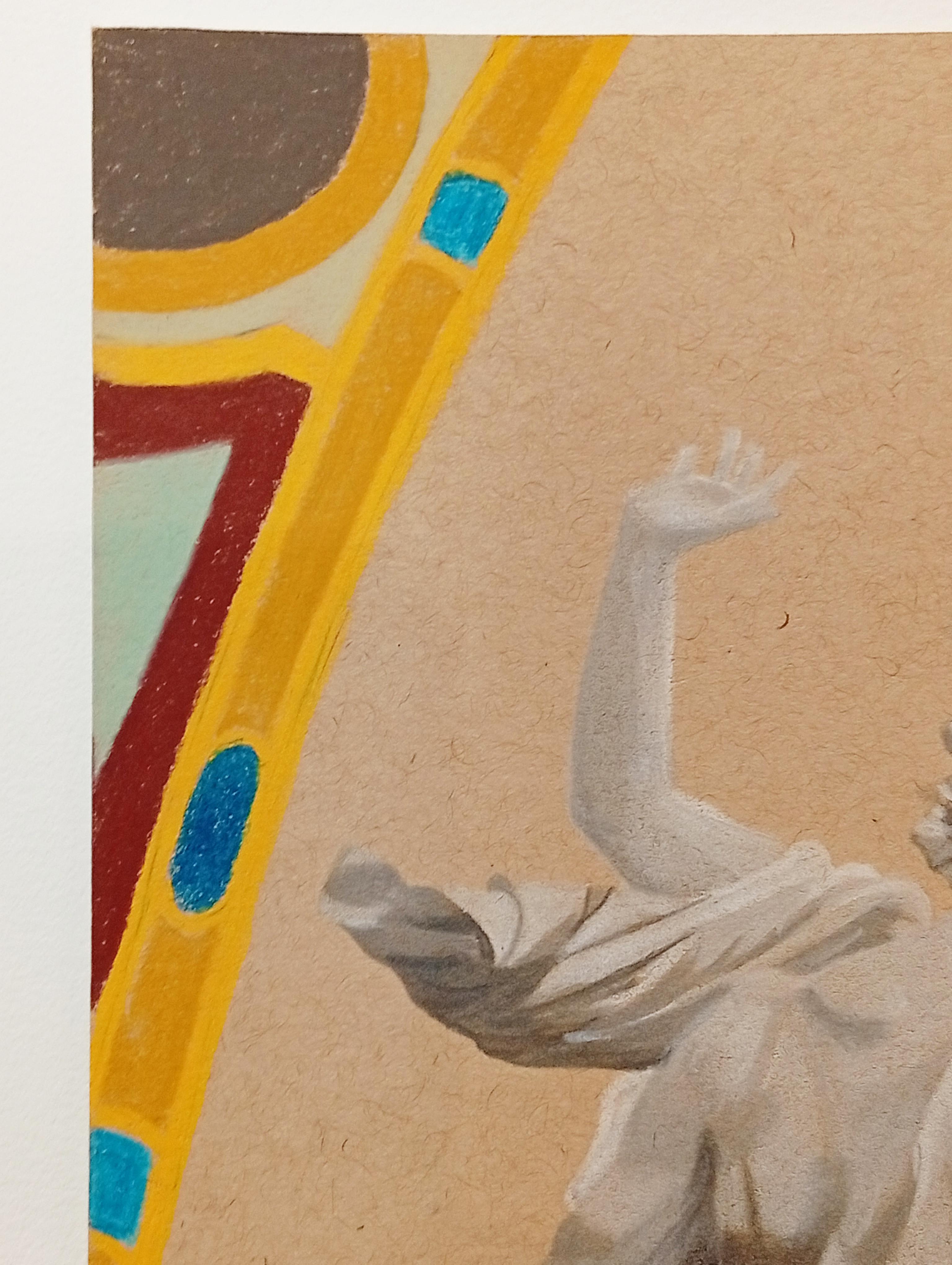Inspired by Bernini’s Sculpture “The Rape of Proserpine”, Original Drawing - Art by Gabriel Riesnert