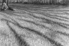 All'ombra, disegno originale a carboncino, realistico, disegno paesaggistico contemporaneo