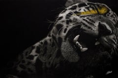 Onca (leopard), drawing, 2022, hyperrealism, 5'3'', French artist Skima