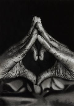 Hands Love, drawing, 2022, contemporary hyperrealism, 3'6'', Skima French artist