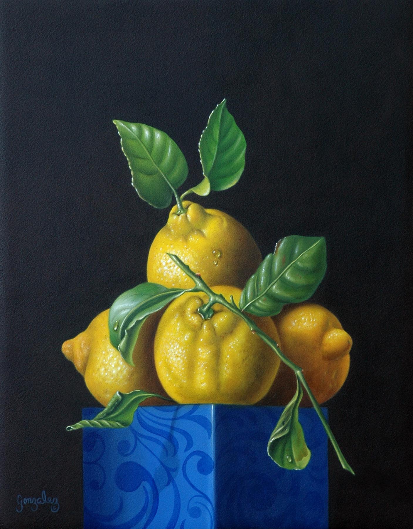 George Gonzalez Still-Life Painting - Blue and Gold