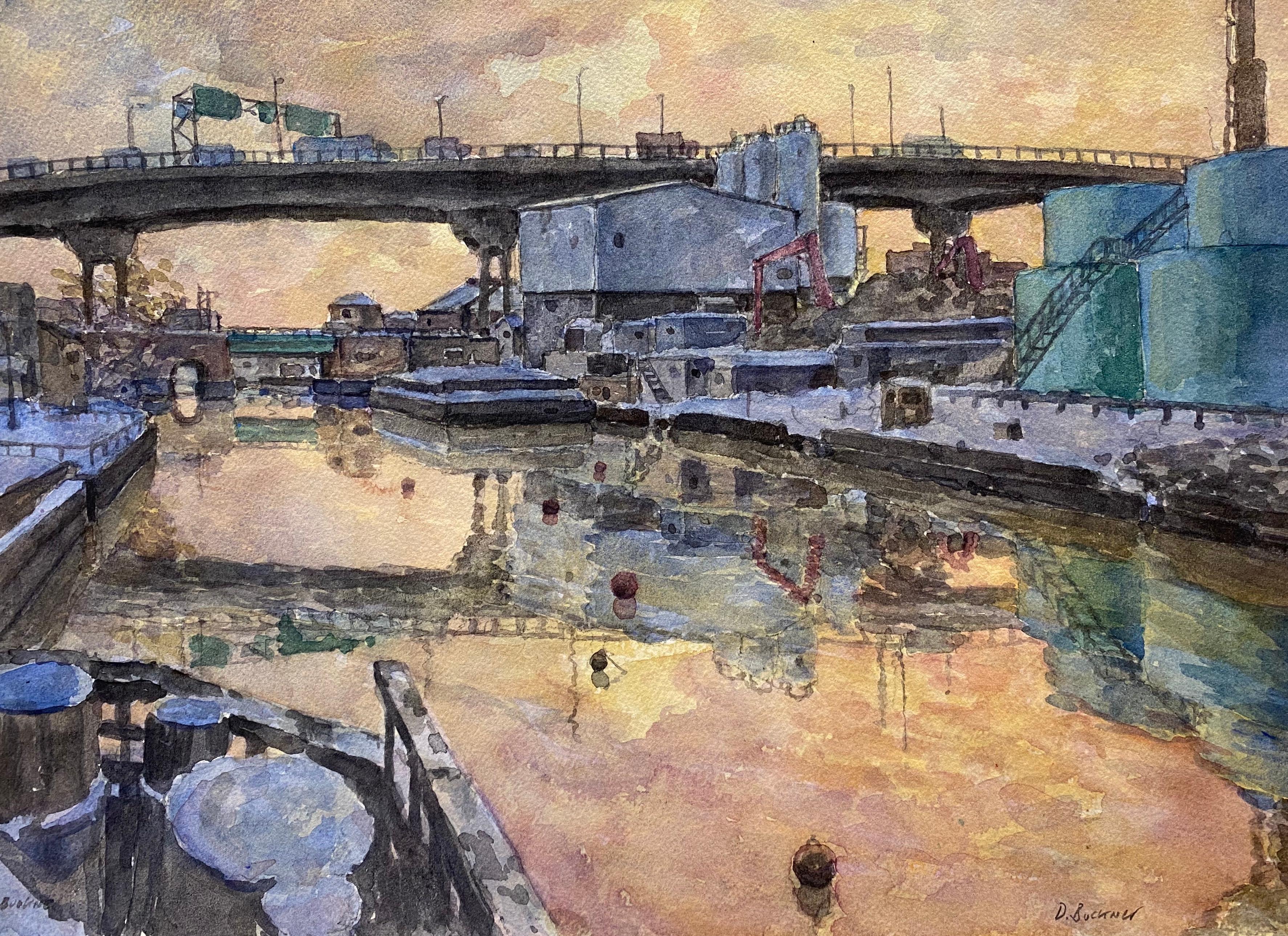 Derek Buckner Landscape Art - Evening on the Canal