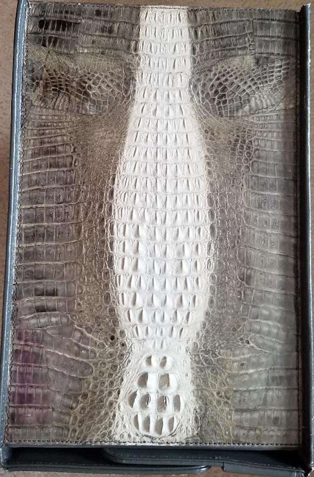 Unique, Hand Sewn, Farmed Crocodile Attaché/Pilot/Catalog Case For Sale 3