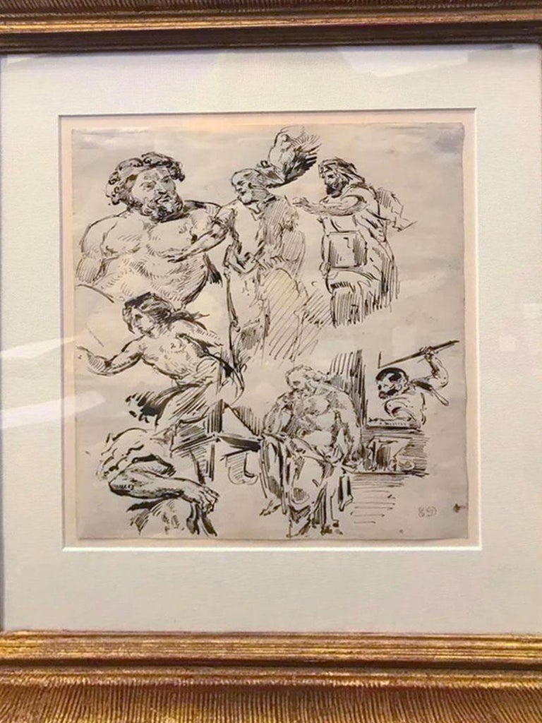 Eugène Delacroix Original Ink on Paper by Eugene Delacroix For Sale
