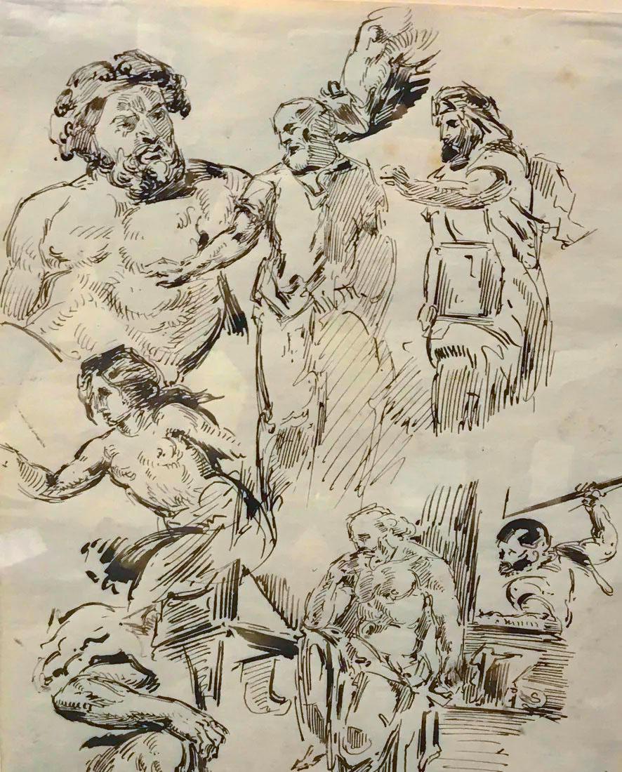 Eugène Delacroix Original Ink on Paper by Eugene Delacroix For Sale
