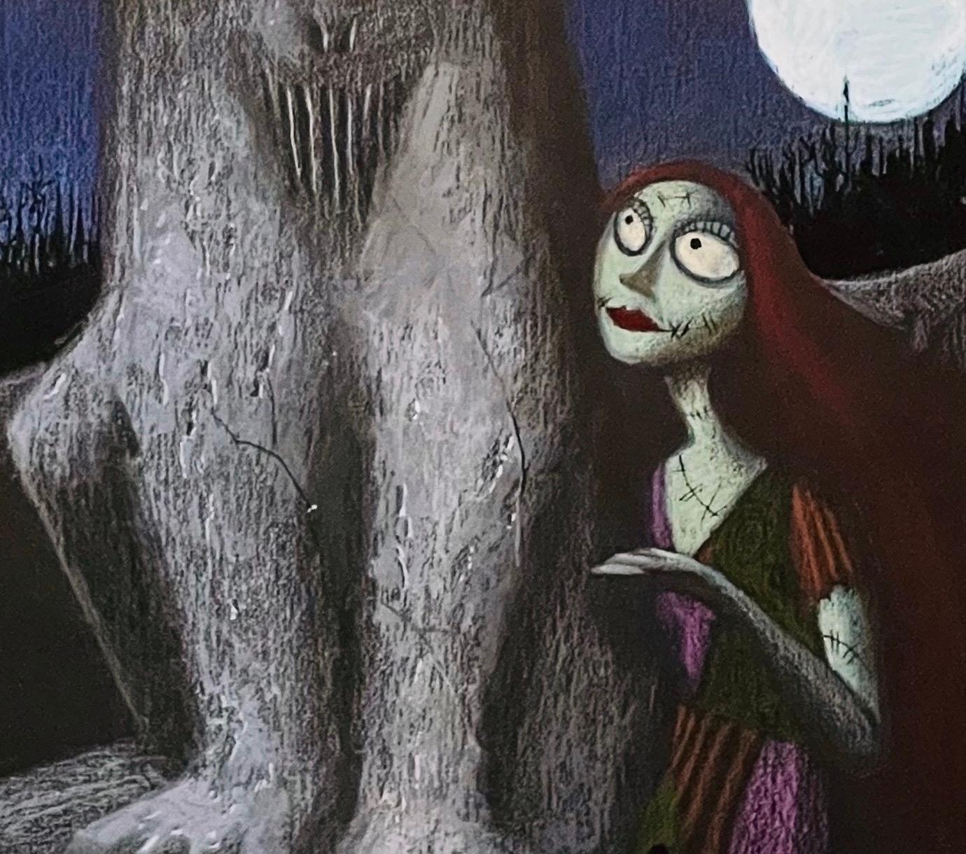 Sally with Statue by Tim Burton Conceptual Artwork created for the classic Masterwork, The Nightmare Before Christmas.   These artworks come with  COA from AFA gallery. Pastel on Board Framed 22x22.25 in.