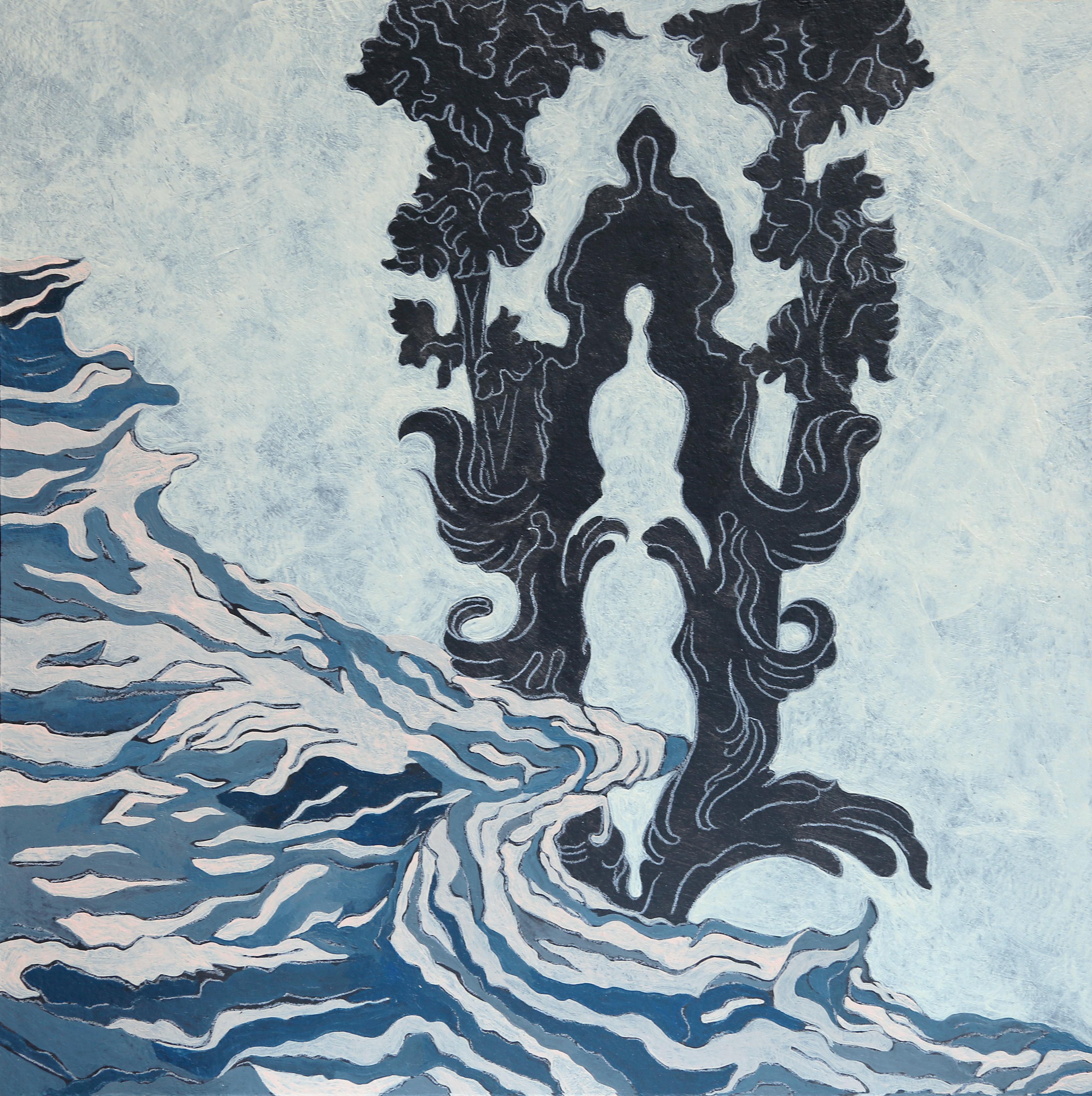 Debora Hirsch Abstract Drawing - Firmamento (Sea)
