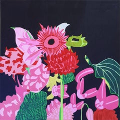 Huile sur toile « Fleurs d'été » de Simon Habicht, 2019