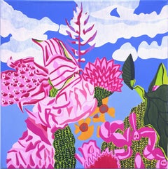 Simon Habicht Olio su tela "Piante in agosto", 2019