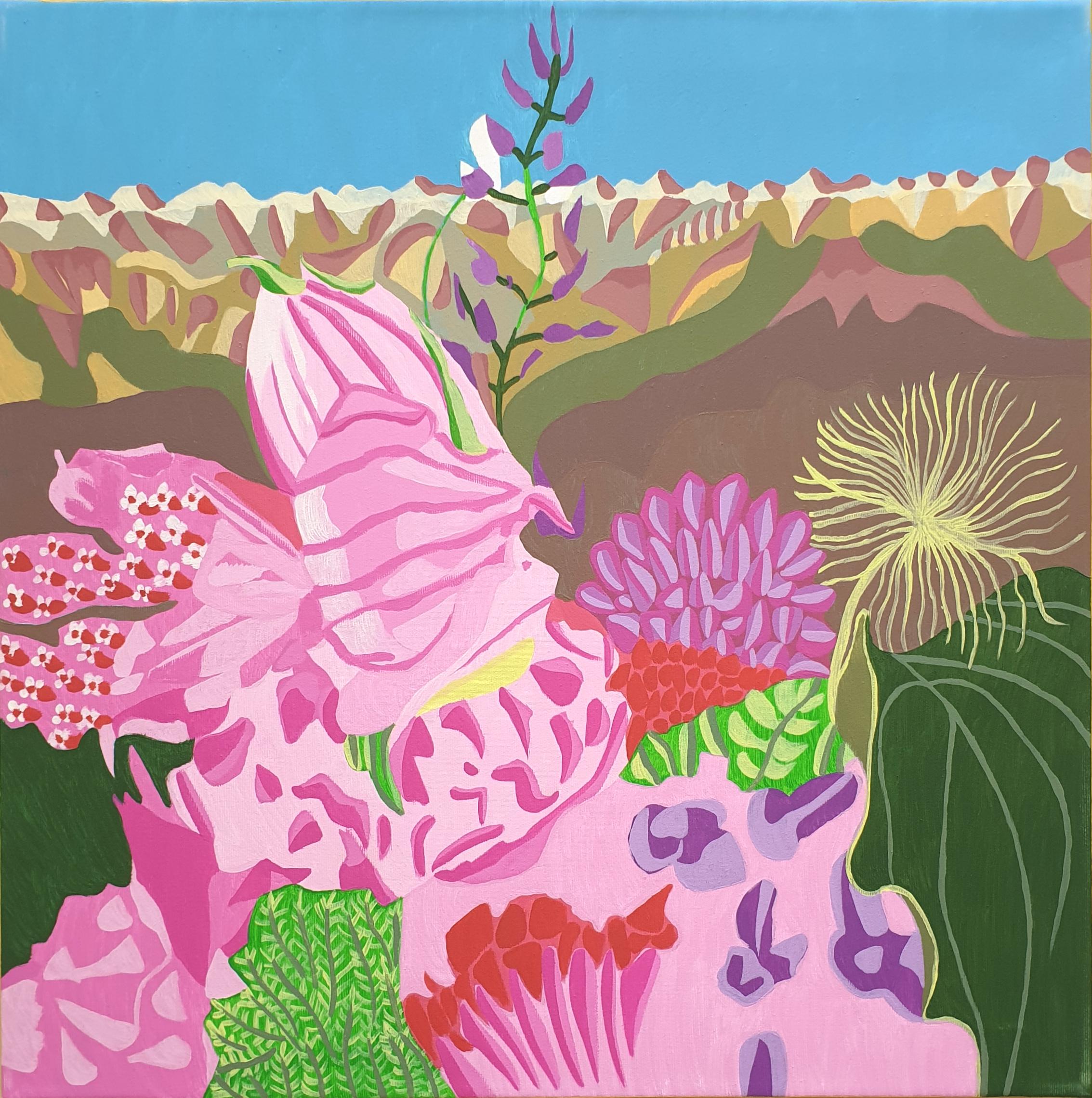 Simon Habicht  Landscape Painting – Simon Habicht, Ölgemälde auf Leinwand, „Mediterranean Vegetation“, 2019