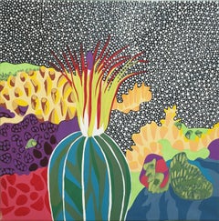 Ölgemälde auf Leinwand „Flourishing Cactus“, 2019 von Simon Habicht