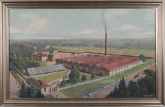 "View of a Bulgarian weaving mill", Watercolor on Cardboard bei Ferdinand Weeser