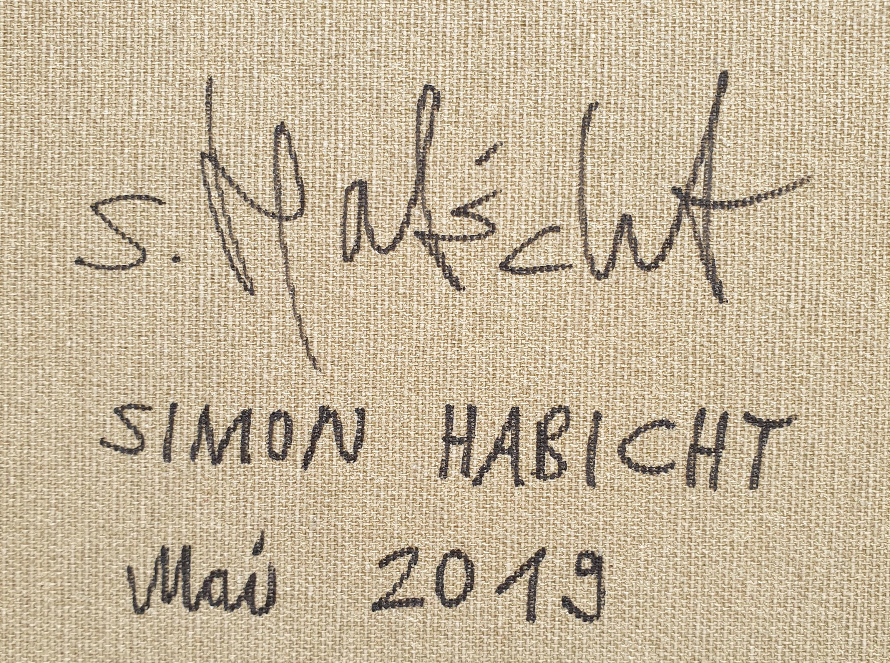 Ölgemälde auf Leinwand, 2019. Signiert und datiert auf der Rückseite. Ungerahmt. Hängefertig.
Abmessungen: 23,62 x 23,62 Zoll (60 x 60 cm) 

Simon Habicht wurde 1972 in Winterthur geboren. Aufgewachsen in Freienstein. Der Schweizer Künstler
