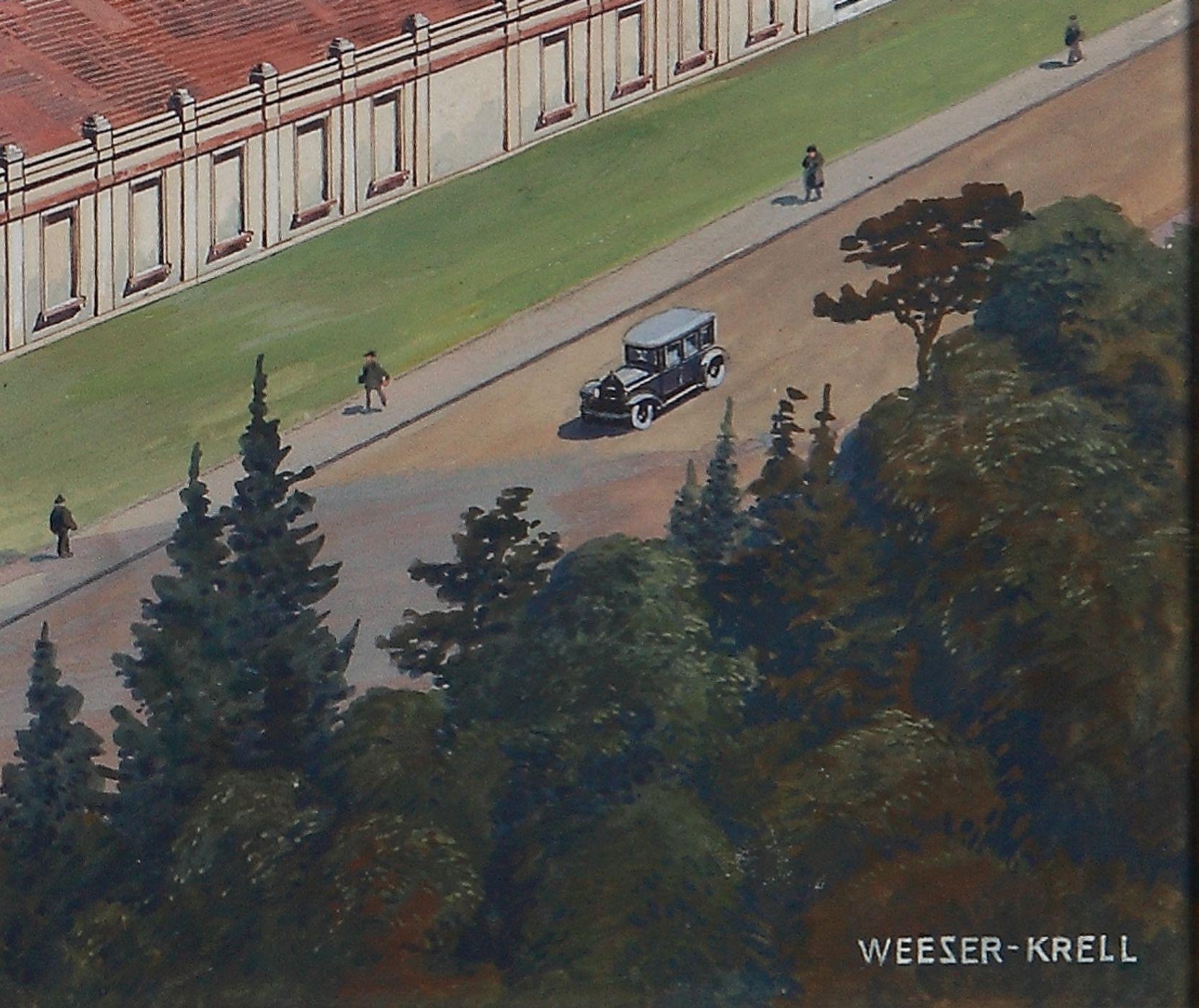 „Ansicht einer bulgarischen Weberei in Bulgarien“, Aquarell auf Karton bei Ferdinand Weeser (Realismus), Art, von Ferdinand Weeser-Krell