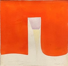 "Red Orionids, " Charles Hinman, Abstract Red Orange Color Field, Contemporary