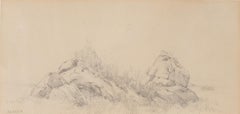 Antique "Study off Newport, Rhode Island" John Singer Sargent Drawing, Impressionism