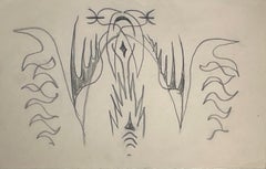 Antique "Drawing Study" Charles Burchfield, American Modernism Design