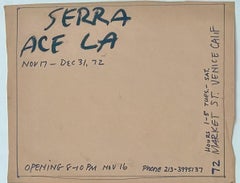 "Dibujo del cartel de la exposición Ace LA" Richard Serra, Obra sobre papel, Arte conceptual
