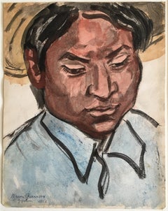 „Zapotecan“ Marion Grünholz, Indigene mexikanisches figuratives Aquarell