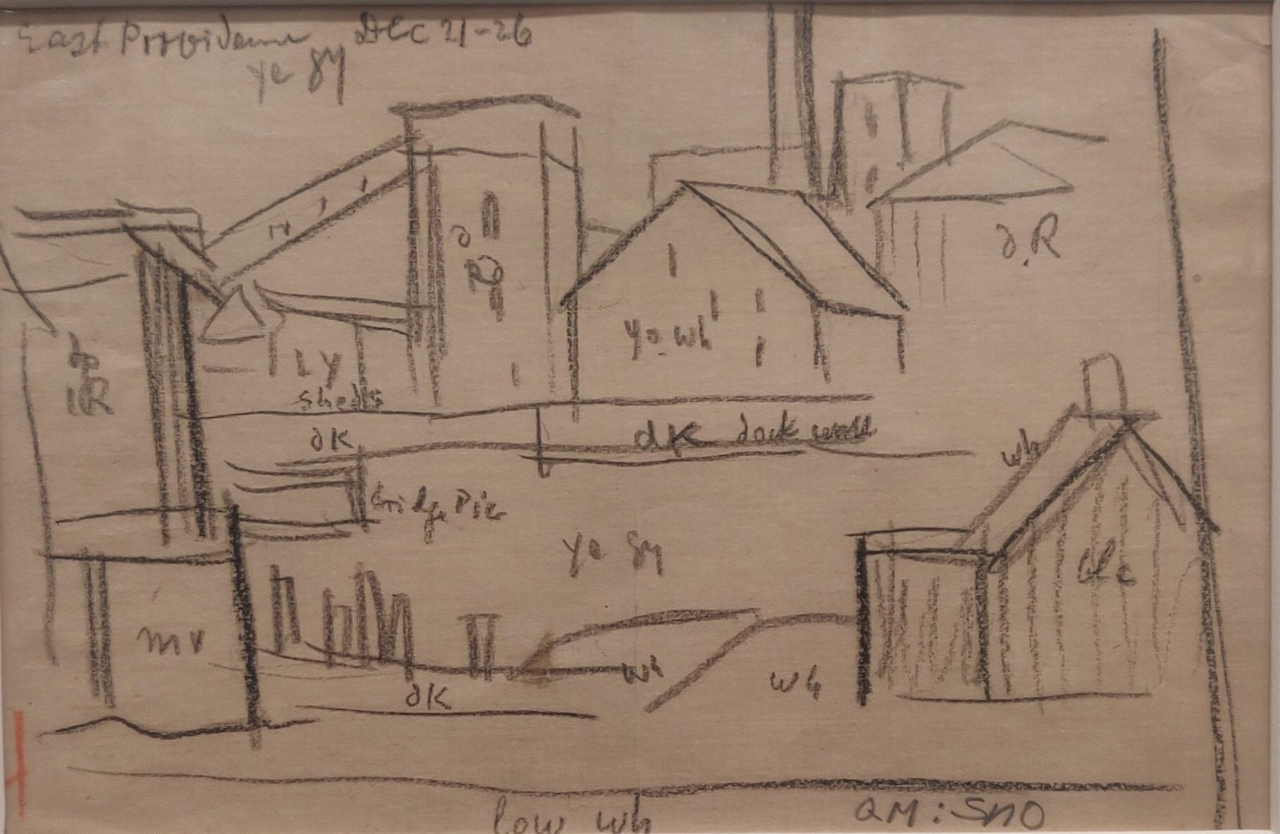 Oscar Bluemner
East Providence, 21 de diciembre de 1926
Inscripción con ubicación y fecha, arriba a la izquierda "East Providence dic 21-26"
Crayón negro sobre papel
5 x 7 7/8 pulgadas


Julius Oskar Blümner (Oscar Bluemner) nació el 21 de junio de