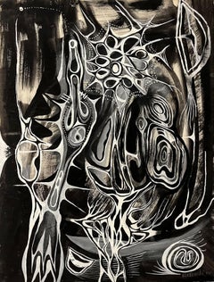 Gerome Kamrowski „Ohne Titel 3035“ Schwarz-Weiß Surrealistische organische Formen ohne Titel, 1941