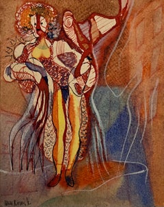 „Dream Woman“ Gerome Kamrowski, amerikanische surrealistische Frau, Aquarell, 1940