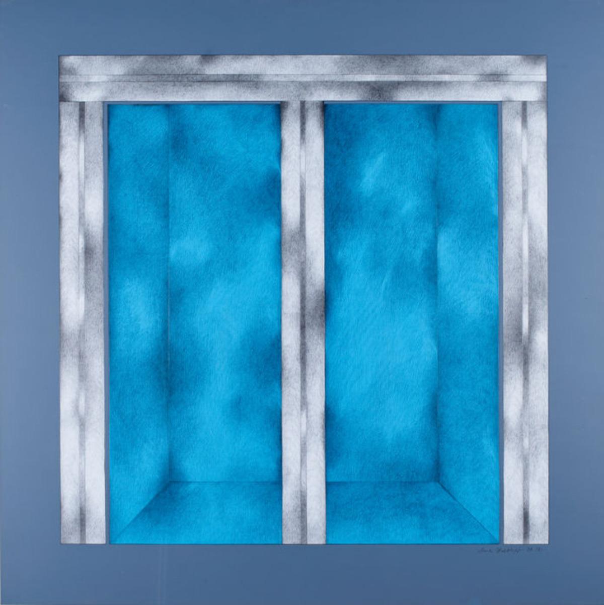 "Portico I" Sonia Gechtoff, Composizione astratta su carta Shades of Blue