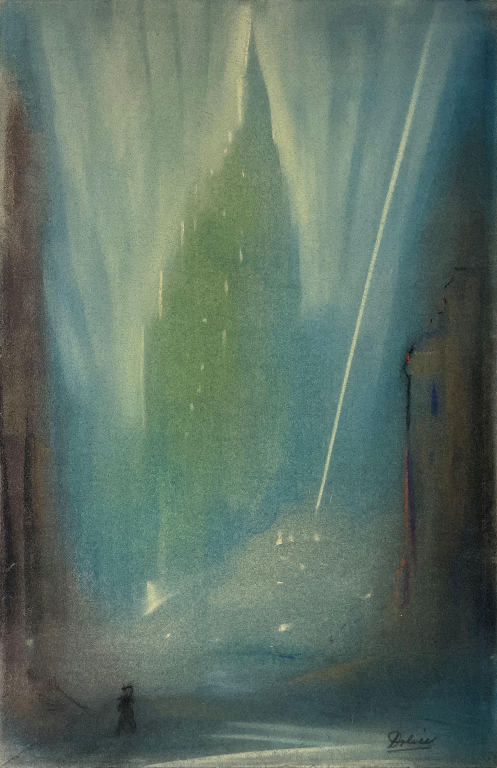 Leon Dolice
Chrysler-Gebäude
Signiert unten rechts
Aquarell auf Papier
19 x 12 Zoll


Die romantische Kulisse des Wiens der Jahrhundertwende prägte den jungen Mann, von dem man eines Tages sagen würde, er habe das Zeug, "einer der größten Radierer