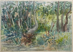 „Baum am Rande des Feldes, Frühlings“ Nell Blaine, 1967 Abstrakte Landschaft