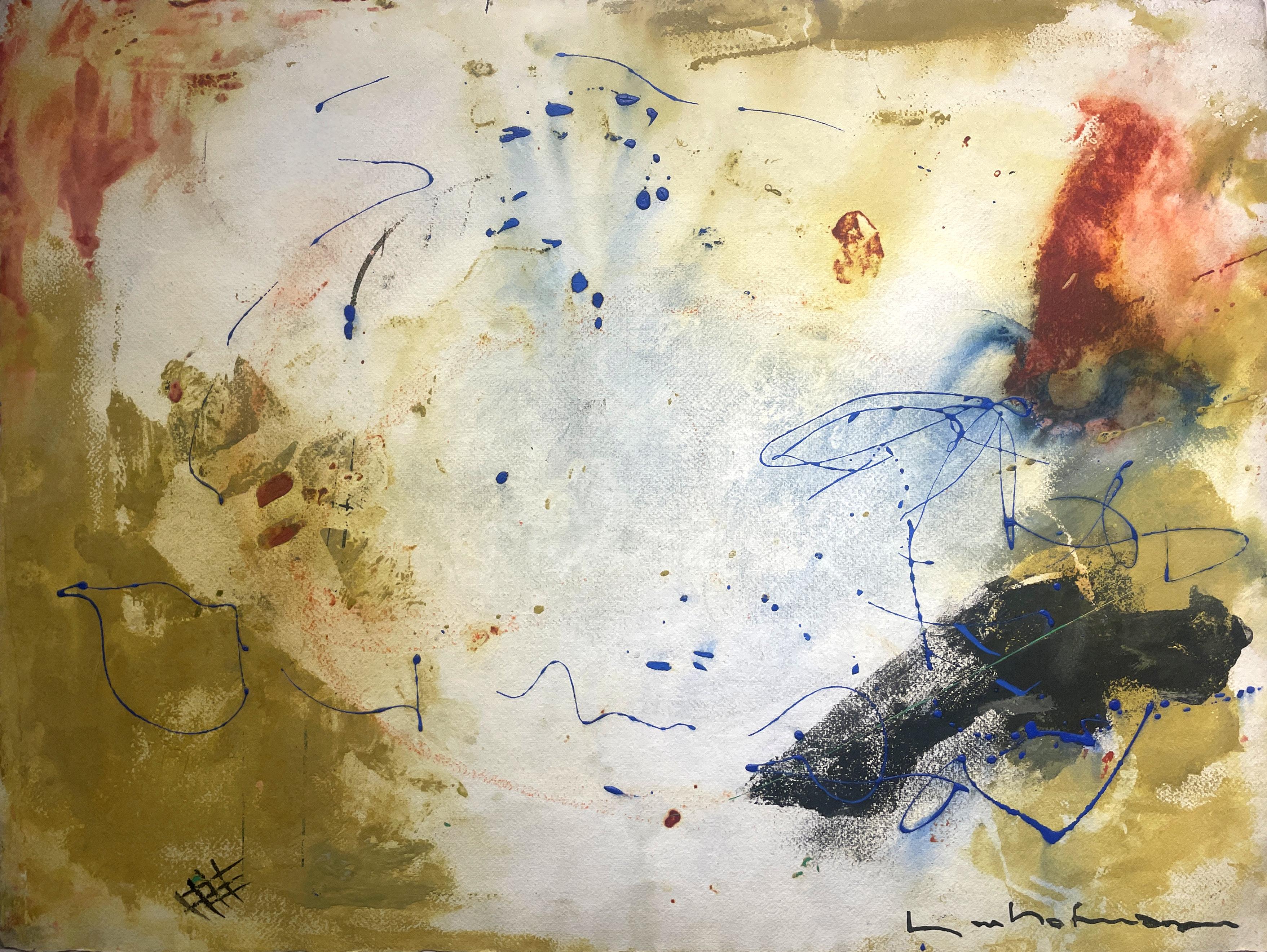 "Sans titre" Hans Hofmann, vers 1943 Bleu marine Vert olive Œuvre abstraite précoce