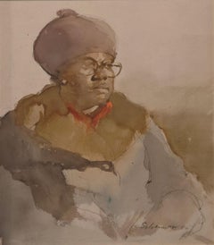 „Untitled Portrait“ Burton Silverman, 1980 Intime Aquarellporträt