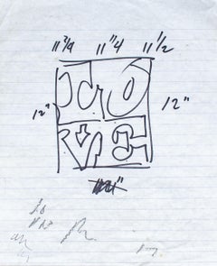 "Amore impilato" Robert Indiana, Disegno, Pop Art, Disegno preparatorio