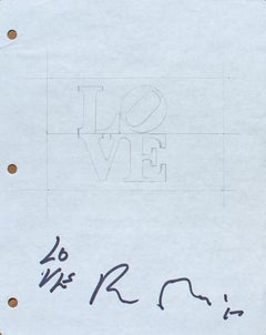"Page de carnet de l'amour" Robert Indiana, Pop Art, Dessin préparatoire, Croquis