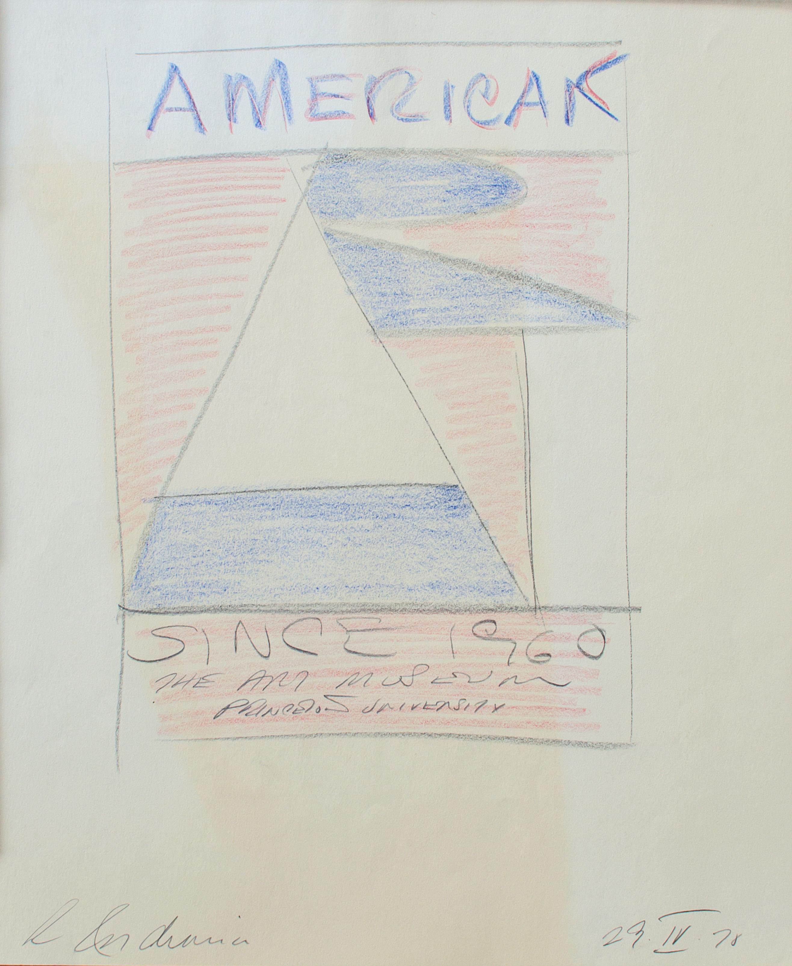 Abstract Drawing Robert Indiana - "Dessin préparatoire à l'art américain depuis 1960" Robert The, Pop Art