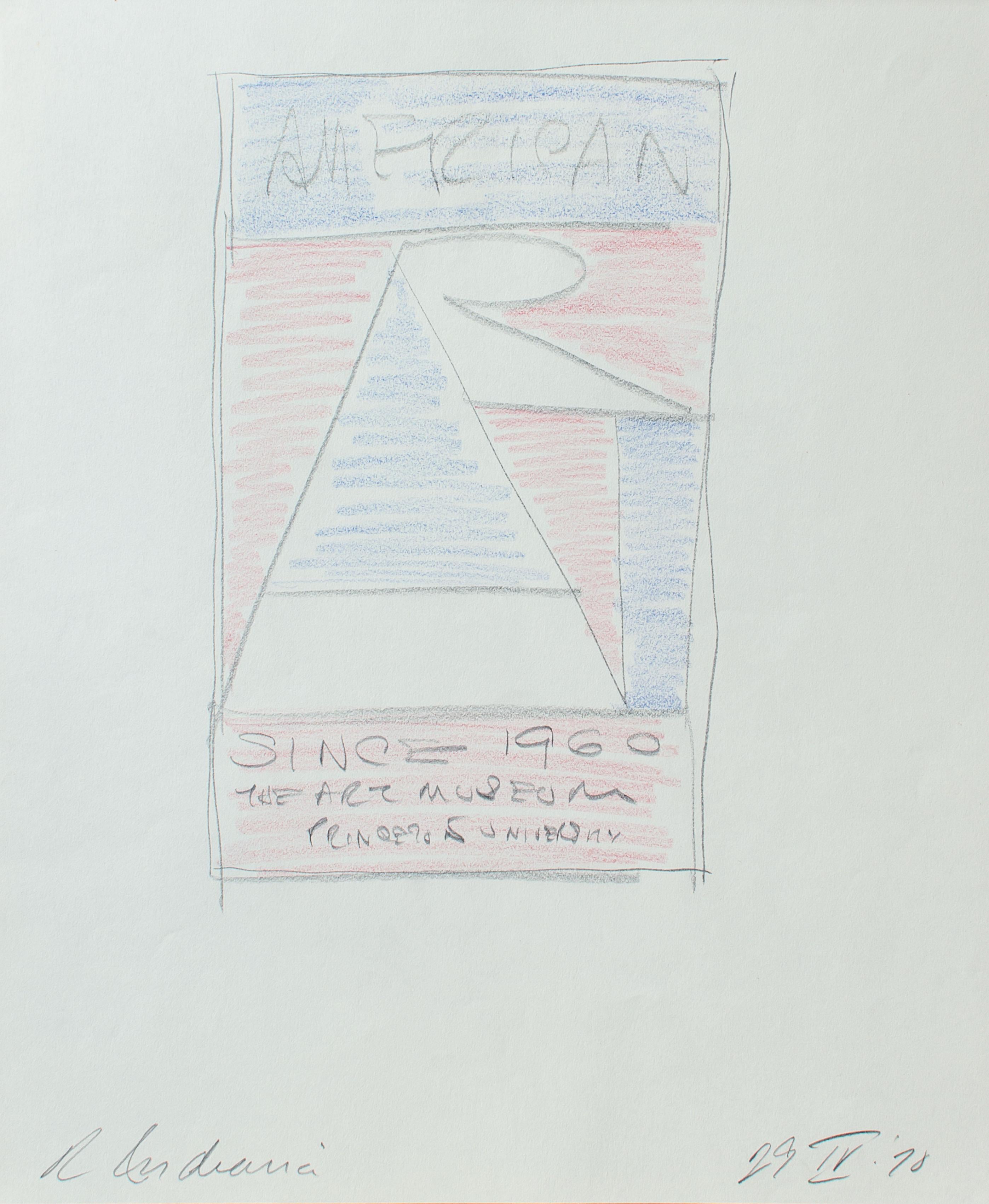 "Dibujo preparatorio para el Arte Americano desde 1960" Robert Indiana, Boceto de Arte Pop