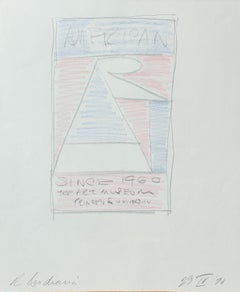 "Dessin préparatoire à l'art américain depuis 1960" Robert Indiana, Pop Art Sketch