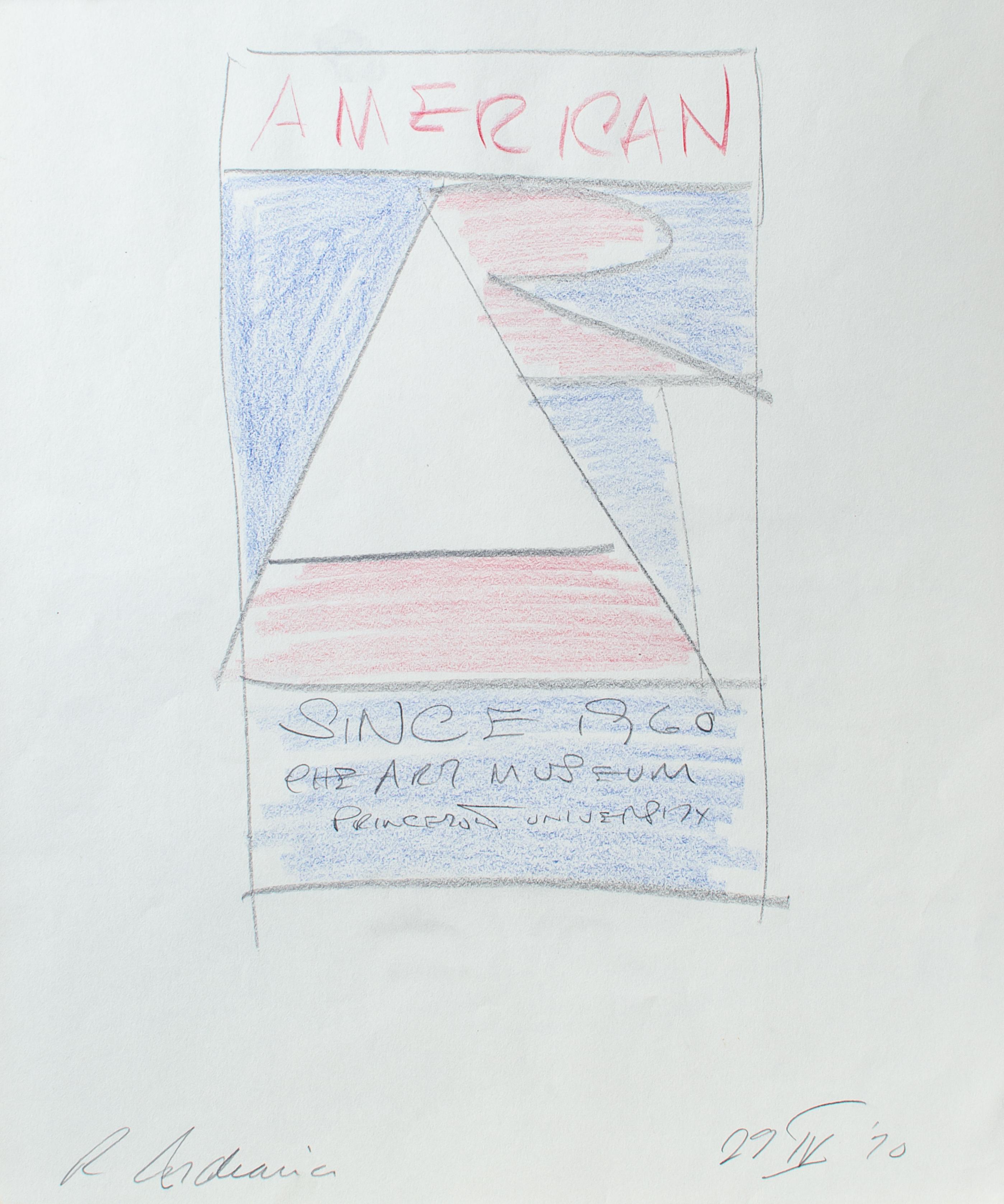 "Dibujo preparatorio para el Arte Americano desde 1960" Robert Indiana, Boceto de Arte Pop