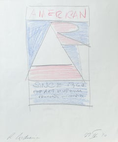"Dessin préparatoire à l'art américain depuis 1960" Robert Indiana, Pop Art Sketch