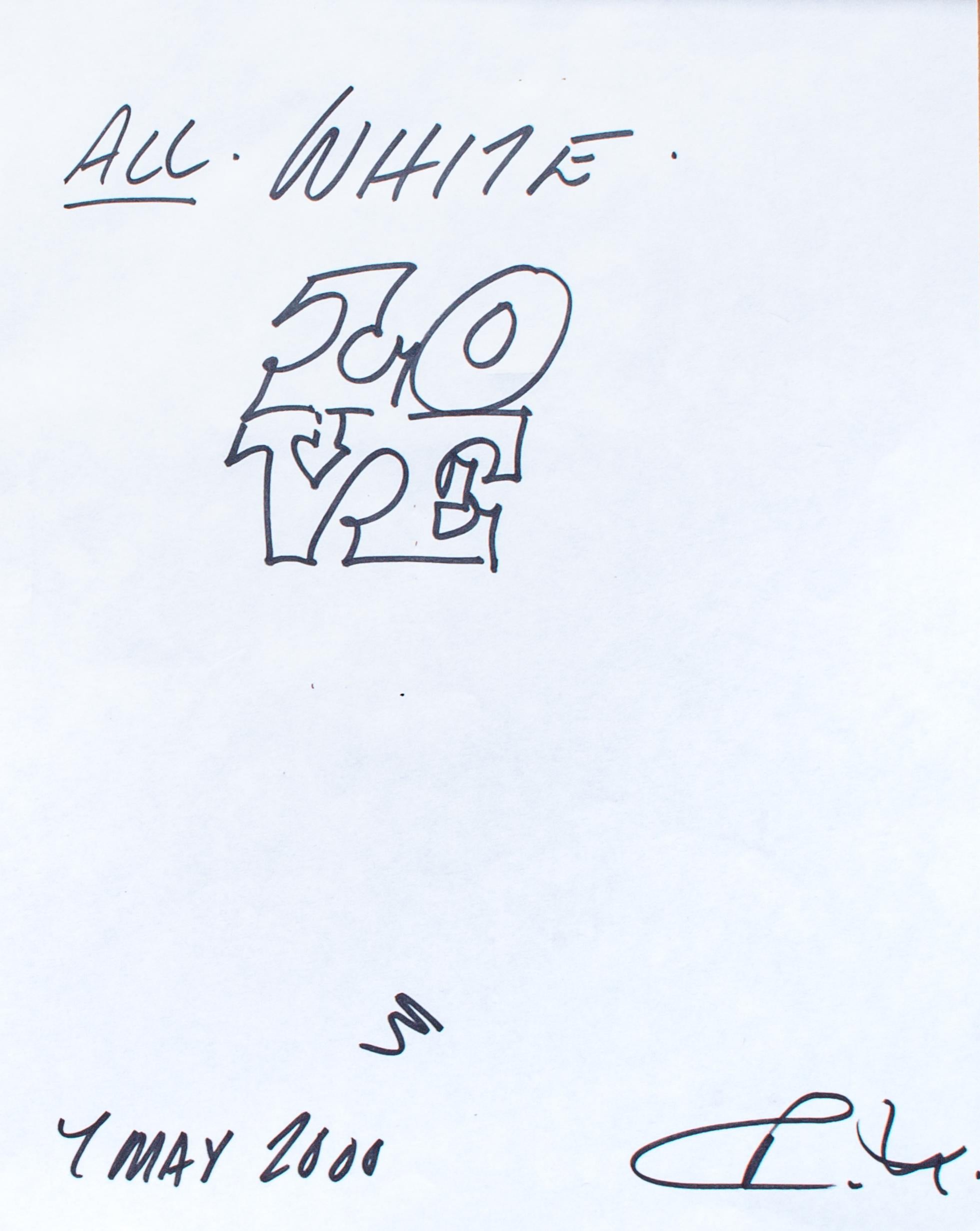 "All White Love" Robert Indiana, Pop Art, Boceto, Americano, Tipografía