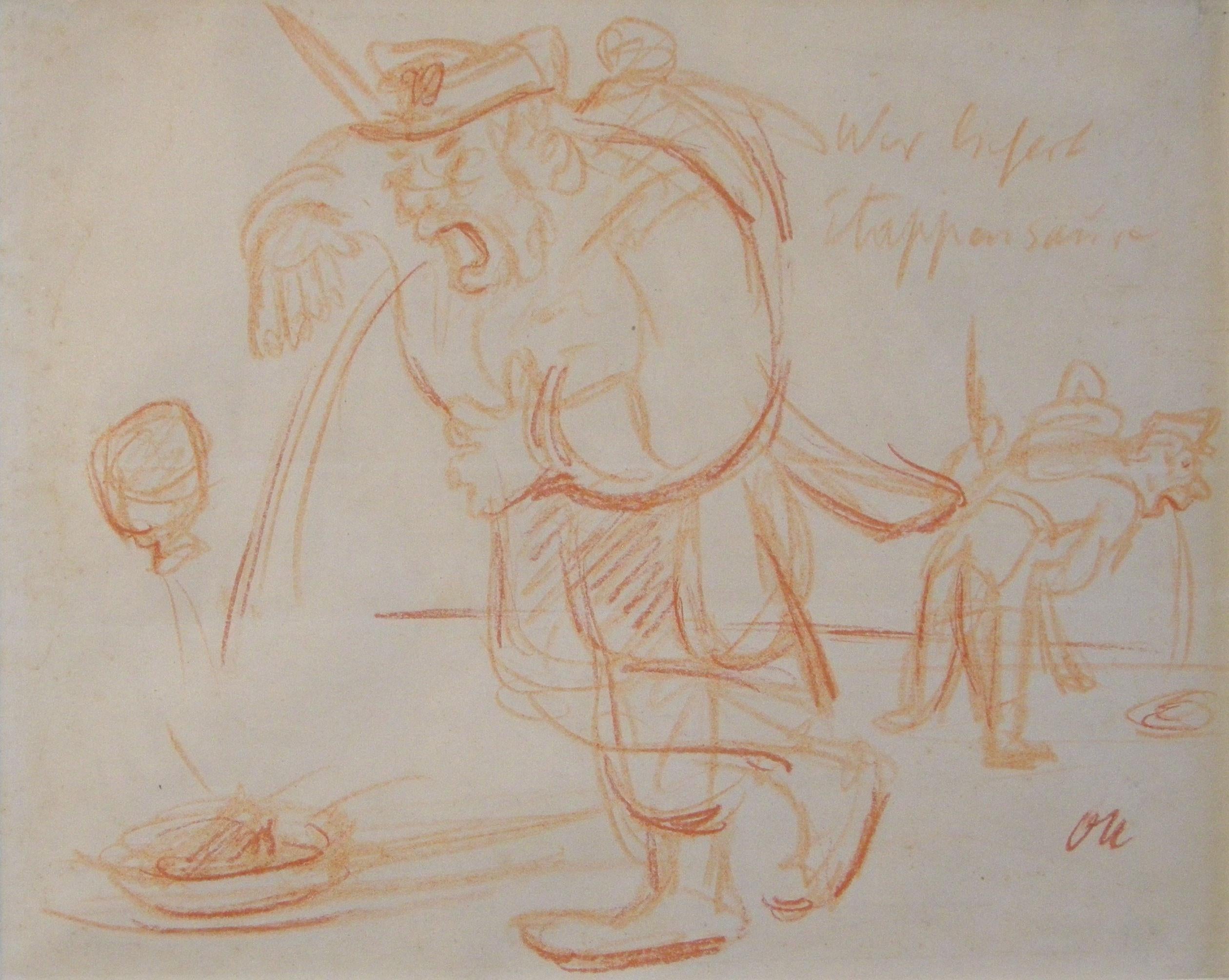 Oskar Kokoschka
Wer Liefert, circa 1917
Sanguine on paper
8 1/2 x 10 1/4 inches


Throughout his career, Kokoschka demonstrated a thirst for independence and refrained from associating himself with artistic movements. If the artist accepted one