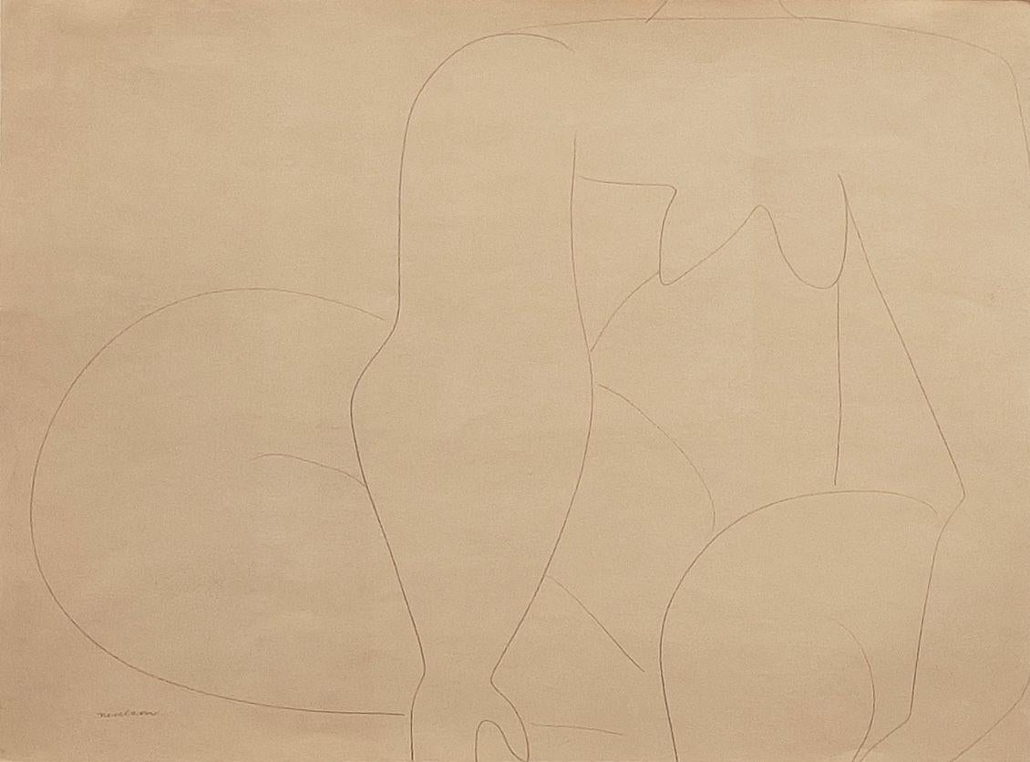 Louise Nevelson
Female Nude, circa 1935
Pencil on paper
9 15/16 x 13 7/16 inches

Provenance
The artist
Estate of the artist
Bobbie Greenfield Gallery, Santa Monica, California
Private Collection, Spring Glen, New York


Creator of wood assemblages