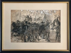 "Street Fair” William Glackens, Ashcan School, Street Scene, Carnival, Boxing