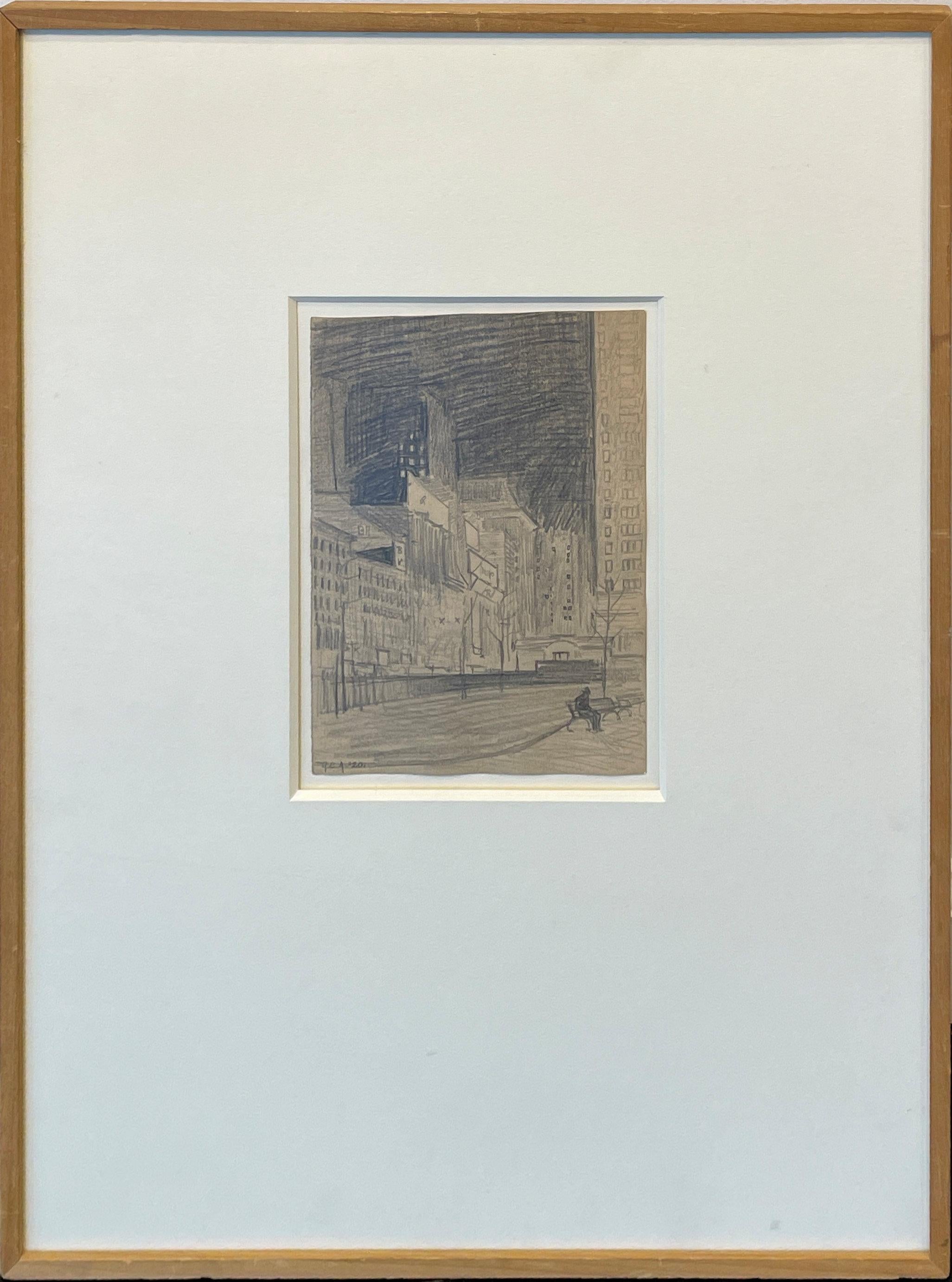 « 42nd Street from Bryant Park » (42nd Street de Bryant Park), George Ault, Cityscape, New York Precisionism 1