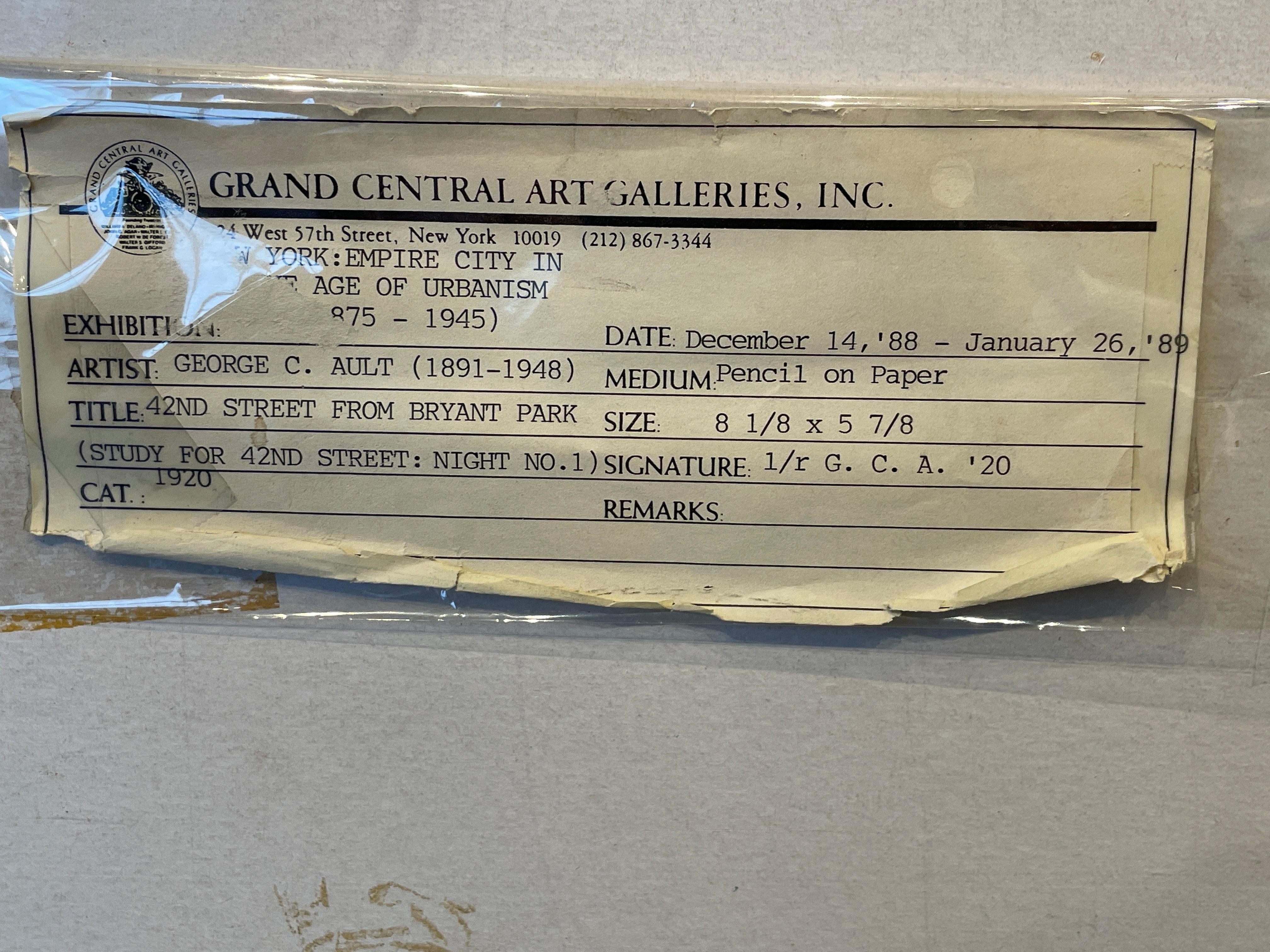 « 42nd Street from Bryant Park » (42nd Street de Bryant Park), George Ault, Cityscape, New York Precisionism 9