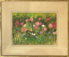 "Cosmos & Mallows" Jane Freilicher, Painterly Realist Floral Modernist Work