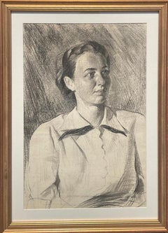 "Ritratto di Faye Swengel Badura" Daniel Garber, Ritratto impressionista a carboncino