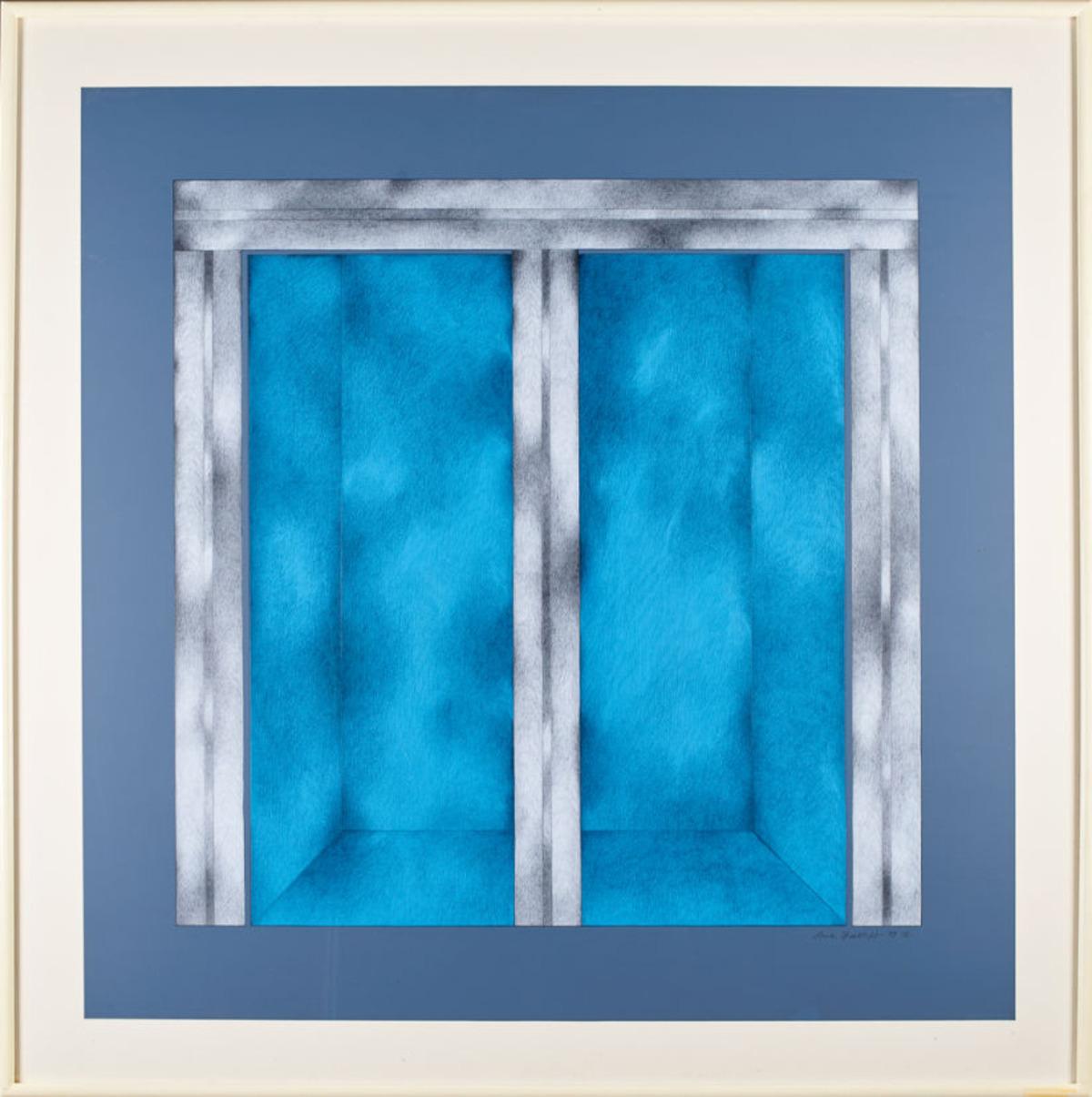 «Portico I » Sonia Gechtoff, composition abstraite sur papier « Shades of Blue » en vente 1